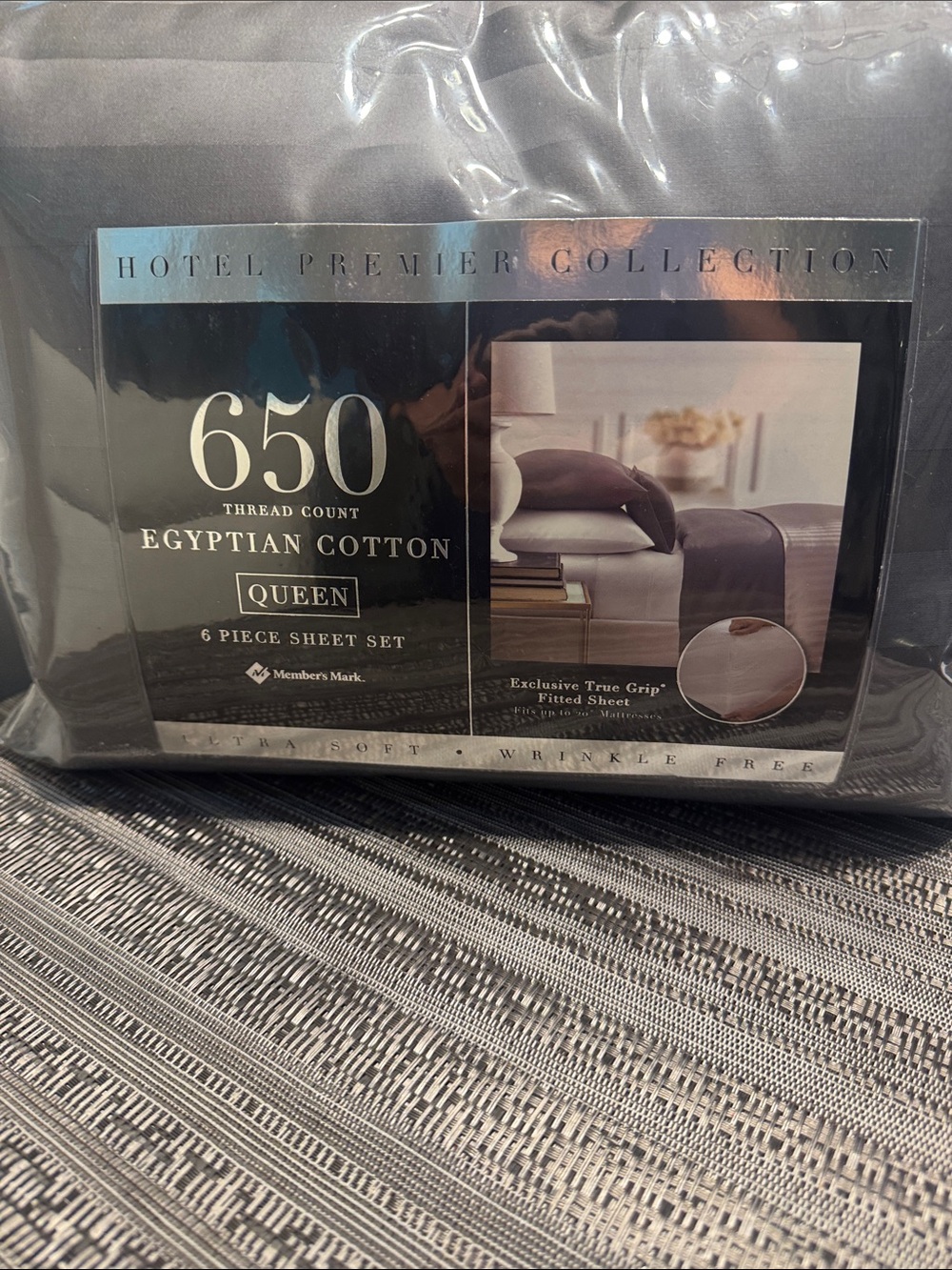Hotel Premier 650 TC Egyptian Cotton Queen Sheet Set - Gray